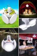 BUFFER® 5 Led'li 3 Farklı Işık Modlu Açılıp Kapanabilir Led Kanatlı Güneş Enerjili Solar Aydınlatma Asılabilir Kamp Feneri