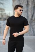 Erkek Viskon Kumaş Bisiklet Yaka Basic Tişört