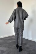 Füme Deri Gömlek Ve Pantolon Takım