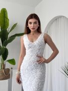 Kren Gül Detaylı Elbise