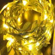 BUFFER® Yapraklı Dekorlu3 Metre Peri Led Pilli Işık Yılbaşı Aydınlatma