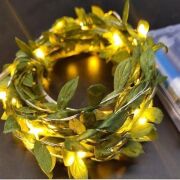 BUFFER® Yapraklı Dekorlu3 Metre Peri Led Pilli Işık Yılbaşı Aydınlatma