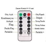 BUFFER® Uzaktan Kumandalı LED Perdeye Takılabilen Kancalı Işık Usb 3x3 Metre Peri Perde LED