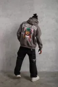 Erkek SCHOOL BOY Baskılı Kapüşonlu Sweat - Gri