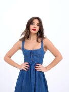 7143 KOT ELBİSE-MAVİ