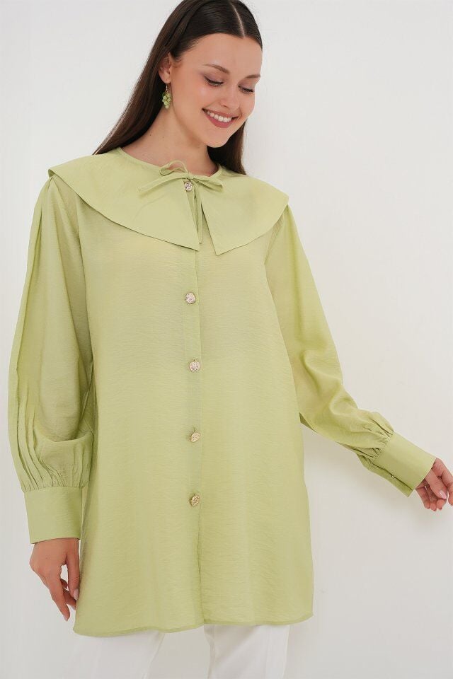 Bebe Yaka Uzun Tunik 5967 - E.Yeşil