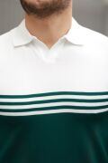 Erkek Parça Renk Yakalı Kısa Kollu T-shirt