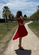 Kadın Kısa Kollu Madonna Yaka önü Kısa Arkası Uzun Ithal Krep Elbise