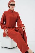 Örme Tesettür Alt Üst Takım 6711 - Kiremit