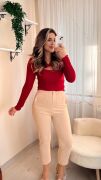 Kadın üste Oturan Paçası Bilek üzerinde Biten Atlas Kumaş Pantolon 36 (S) - 48 (4XL)
