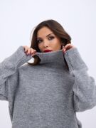 43211 TRİKO BALIKÇI KAZAK-GRİ