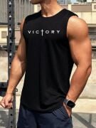 Erkek Sıfır Kol Victory Baskılı Süprem Bluz