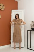 Vizon Eteği Yırtmaçlı Helen Elbise