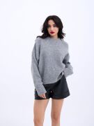 43031 TRİKO YARIM BALIKÇI KISA KAZAK-GRİ
