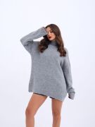 43061 TRİKO YARIM BALIKÇI KAZAK-GRİ