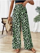 Kadın Süprem Kumaş Beli Lastikli Leopar Desen Pantolon