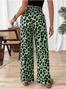 Kadın Süprem Kumaş Beli Lastikli Leopar Desen Pantolon