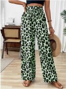 Kadın Süprem Kumaş Beli Lastikli Leopar Desen Pantolon