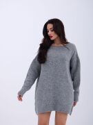 43221 TRİKO ARKA V SALAŞ KAZAK-GRİ