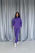 Mor 3 Taş Motifli Gömlek Ve Pantolon Takım