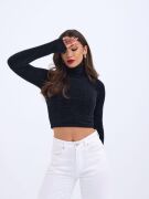 42461 TRİKO SİMLİ BALIKÇI KAZAK-SİYAH