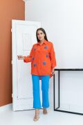 Oranj Deniz Kabuk Desenli Gömlek