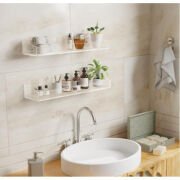 2'li Şık ve Minimalist Tasarımlı Şeffaf Duvar Rafı