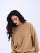 42331 TRİKO SIFIR YAKA SALAŞ KAZAK-VİZON