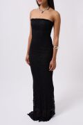 Straplez Dantel Maxi Elbise