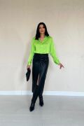 Neon Saten Gömlek