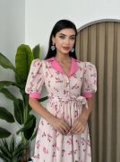 Vesoul Yakalı Midi Boy Elbise