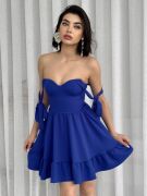 İP ASKILI BAĞLAMALI ATLAS ELBİSE