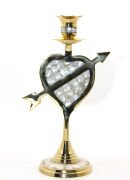 Pirinç Sedefli Tekli Şamdan 20 cm