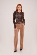 Leopar Desen Basic Bluz