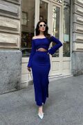 Lita Cut Out Büzgülü Elbise 2715-8