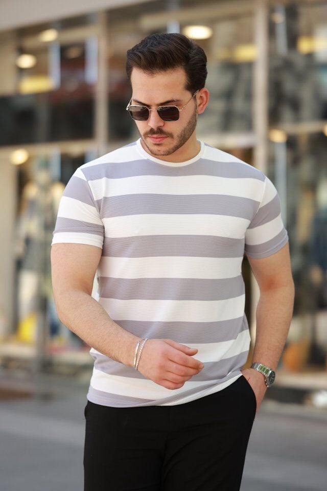 Erkek çift Renk Pamuklu örme Kumaş Kısa Kollu T-shirt