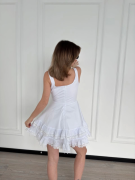 Mini Askılı Elbise - Beyaz