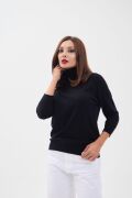 4212 TRİKO FAKİR KOL BALIKÇI KAZAK-SİYAH