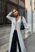 Sandy Düğmeli Uzun Hırka 5100-23