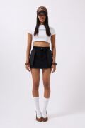 Ters Detay Denim Mini Etek