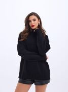 43141 TRİKO YARIM BALIKÇI SALAŞ KAZAK-SİYAH