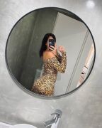 Kadın Madonna Mendil Yaka Leopar Desen Mini Elbise