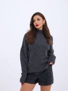 43041 TRİKO SIFIR YAKA KAZAK-ANTRASİT