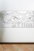 Yazılabilir Türkiye Haritası Manyetik Duvar Stickerı 110 x 56 cm