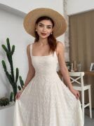 Cuper Çiçek Detaylı Elbise