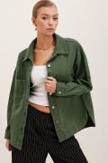 20192 Oversize Gabardin Gömlek Ceket - Haki