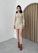 Livorna Boğazlı Mini Elbise