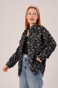 Eskitme Görünümlü Denim Siyah Gömlek