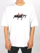 Unisex Bisiklet Yaka Baskılı Oversize T-Shirt - Beyaz