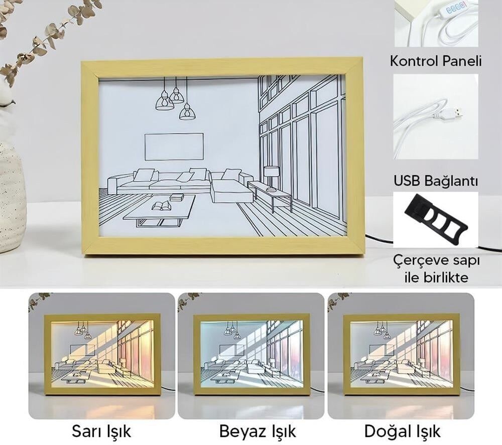 Işıklı Retro Tablo